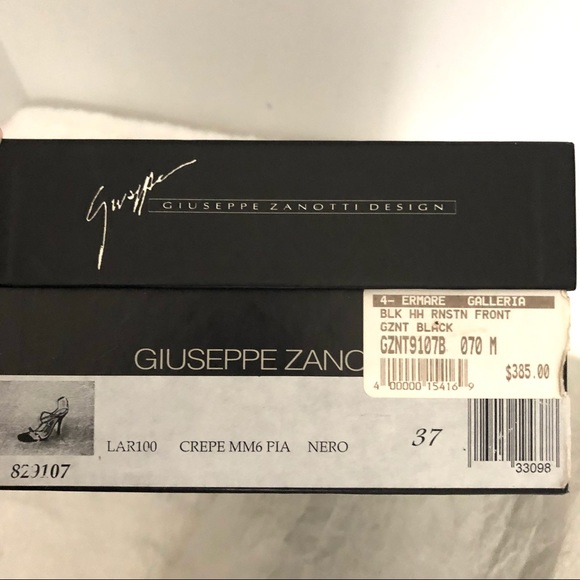 GIUSEPPE ZANOTTI BLACK CRYSTAL EMBELLISHED SANDALS 37 - Picture 11 of 11